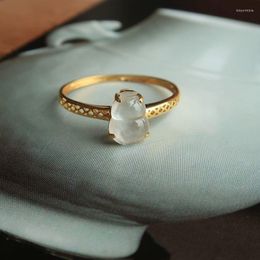 Cluster Rings Original Design Gourd Chalcedony Opening Adjustable Ring Chinese Retro Small And Exquisite Charm Women's Silver