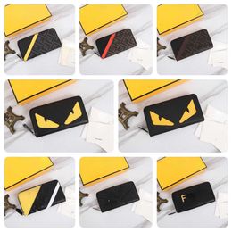 Brand Fenddi Clutch bag Designer Change Purse Card pack Handbag Zipper Wallet Leather Multi Clip Small Monster Fashion Handbag Long for Men and Women