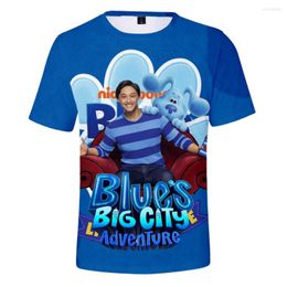 Men's T Shirts Blue's Big City Adventure Tshirt 2023 Cartoon Movie Crewneck Short Sleeve Men Women T-shirt Harajuku Streetwear 3D