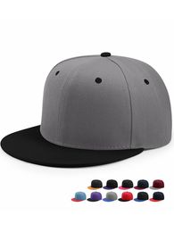 s Wholesale Hip Hop Flat Peaked Cap Adult Solid Color Patched Baseball Hat Women and Men Custom Plain Cap 33 Colos 230210