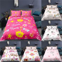 Bedding Sets Cartoon Set For Baby Kids Children Crib Duvet Cover & Pillowcase Castle Girls Princess Blanket Quilt