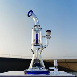 12 Inch Heady Bong Tyre UFO Two Philtres Hookah Glass Beaker Bong Pipe Glass Water Bottles Smoking Bottle Bubbler 14MM Bowl