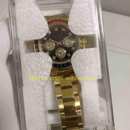 3 Style Chronograph Watch And Gift Box Real Po Mens 40MM Full Pave Diamond 116598 Yellow Gold Quartz Movement 116599 116595 Wri272u