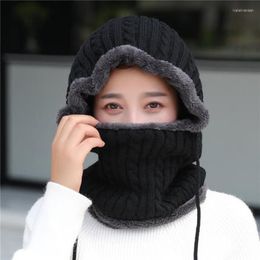 Berets Winter Warm Knitted Hat Beanie Man Scarf Beanies Hats For Women Men Caps Gorras Bonnet Mask Brand Outdoor Wool
