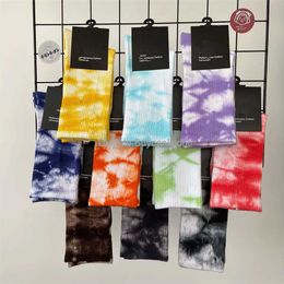 Classic Fashion Men Socks Hook Brand Colour Stitched Men's Women's Long Tube Sports Training Sock Street Couple Middle Tubes Luxury Medium Tie Dye 4WV1