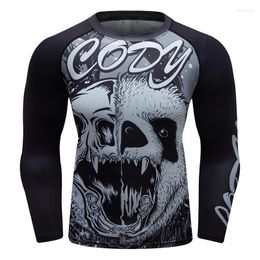 Men's T Shirts Comfortable Polyester Spandex Custom Made 3D Printed Rash Guard Men's Long Sleeve T-Shirt Spring Outdoor Sport Tops