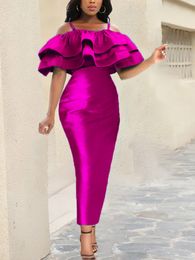 Party Dresses Women Rose Sexy Party Dress Ruffles Shiny Bodycon Sheath Spaghetti Strap Birthday Christmas Off Shoulder Prom Gown Celebrate 230211