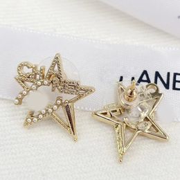 18 Karat vergoldet, Luxus-Marken-Designer, Buchstaben-Ohrstecker, geometrisch, berühmte Frauen, langer Ohrhänger, Kristall-Strass-Perlenohrring, Braut, Hochzeit, Party-Schmuck, 18-Stil