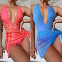 Halter Triangle Bikini Summer Seaside Beach Skirt Style Swimsuit Two Piece