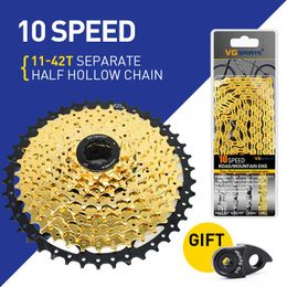 Chains VG sports 9 10 11 Speed Mountain Bike Ultralight 11-50T 11-52T 46T 42T 40T Cassette Separate Freewheel MTB Bicycle Chain Set 0210