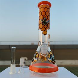 2022 10 Inches 3D Animal Bee Thick Glass Bong Water Pipe Hookah Beaker Tobacco Smoking Bubbler Smoke Pipes Bongs Bottles Ice Catcher Frezzer