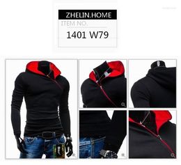 Men's Hoodies S Fashion Zipper Coat Slim Fit Hoody Men Solid Brushed Hooded Sweatshirt 3 Color Clothing