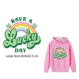 Notions St.Patrick's Day Iron on Transfer Cute Patches Decals Appliques Sticker for T-Shirts Clothes Bag Pillow Covers DIY Decorations