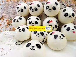 100pcslot 4cm Jumbo Panda Squishy Charms Kawaii Buns Bread Cell Phone Key Strap Pendant Squishes Bag Parts Accessories