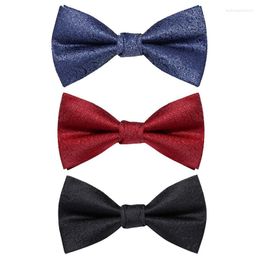 Bow Ties 2023 Brand Fashion Men's Double Fabric Red Black Blue Bowtie Banquet Wedding Formal Butterfly Tie With Gift Box