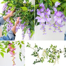 Decorative Flowers & Wreaths 1 Pcs Artificial Fake Vine Plant Foliage Outdoor Decors Garden Wedding Arched Door Accessories