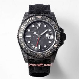 Watch Carbon Structure Automatic Mechanical Sapphire Waterproof Canvas Strap Design 40mm Montre De Luxe