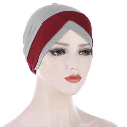 Ethnic Clothing CottvoCross Turban Femme Musulmane Ready To Wear Hijab Headscarf Women Solid Colour Under Scarf Cap Bonnet Muslim Inner