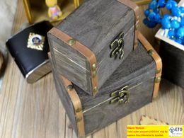 24setslot Fast shipping 3pcsset Vintage Wooden Case Box Jewelry Pearl Necklace Box Bracelet Storage Organizer