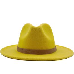 Cloche Wide Brim Wool Felt Jazz Fedora Hats Panama Style Ladies Trilby Gambler Hat Fashion Party Cowboy Sunshade Cap 230211