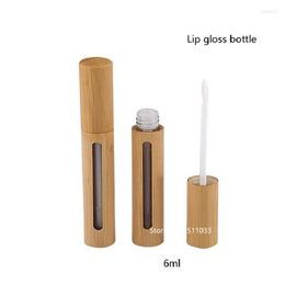 Storage Bottles 20pcs 6ml High-Grade Bamboo Housing Empty Lip Gloss Wand Tube Natural Liquid Lipstick Bottle Cosmetic Packing