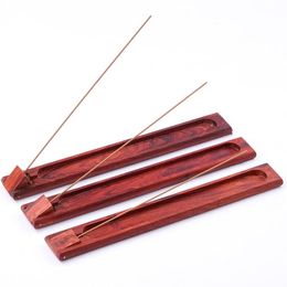 Wooden Incense Stick Holder Fragrance Lamps Ash Catcher Rosewood Tray Burner Holders Home Decoration Censer Tools SN4803