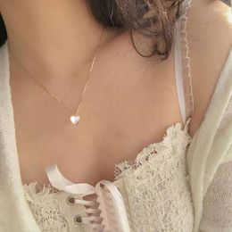 Pendant Necklaces Korean Fashion Imitation Pearl Love Necklace Female Clavicle Chains Hip Hop Punk Jewellery Gifts Collares