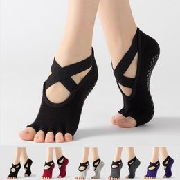 Sports Socks Woman Silicone Non-slip Open Toe Breathable Pilates Low Cut Cosy Cotton Yoga Dance High Quality Socks1