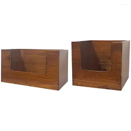 Storage Boxes Box Wooden Organizer Wood Holder Toilet Makeup Lipsticks Tabletop Stash Napkin Dispenser Multi Desktop Organizing