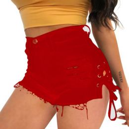 Jeans Summer Shorts Side Strap Tight Hip Lift Sexy Hot Pants 6069H5