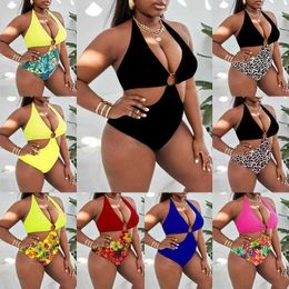 Halter Sexy Siamese Plus Size Plump Girls Swimsuit Womens Fashion Bikini Spring