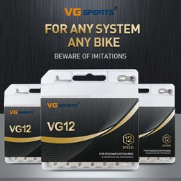 Bike Chains VG Sports MTB 12 Speed Chain 12s X1 X12 1x12 System Connector Included 126L Links for Bicycle Parts Silver Rainbow Titanium 0210