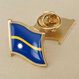Nauru National Flag Crystal Resin Drop Badge Brooch Flag Badges of All Countries in the World