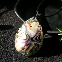 Pendant Necklaces Natural Abalone Shell Necklace For Women Choker Single Side Mother Of Pearl Tribal Charms Jewellery Making Rope Chain