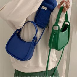 Evening Bags Small Cute Purses And Handbags Luxury Designer For Women 2023 Blue Green Black Top Handle Women'S Leather Shoulder