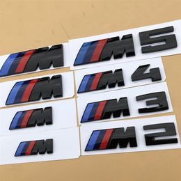 1pcs preto brilhante 3D ABS M M2 M3 M4 M5 cromo emblema estilo do carro pára-choque porta-malas distintivo logotipo adesivo para BMW boa qualidade253r336R