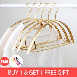 Hangers Racks Clothes Hanger 5pcs/set Anti Slip Traceless Aluminium Alloy Clothing Drying Wardrobe Storage Hanging Coat Pants 230211