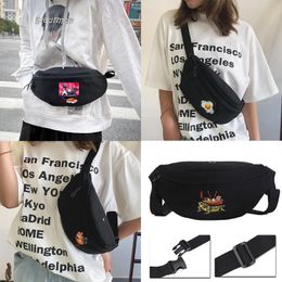 Waist Bags Japanese Tide Brand Unisex Shoulder Bag Multifunctional Chest Fitness Animation Printing Riding Messenger