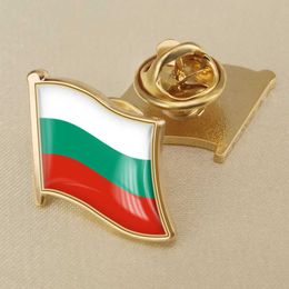 Bulgarian Flag Crystal Drop Rubber Badge Brooch Flag Brooch of the World