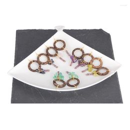 Dangle Earrings Boho Women Coconut Shell Round Circle Natural Colourful Stones Glass Beads Pendants Ethnic Drop Ear Hook Jewellery