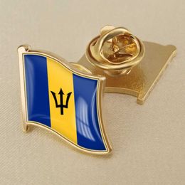 Barbados National Flag Crystal Resin Drop Badge Brooch Flag Badges of All Countries in the World