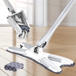 X-Type Mops Floor Floor مع استبدال رؤوس القماش 360 درجة ضغط خالية من اليدين غسل الأسرة الكسولة أداة تنظيف المنزل 230211