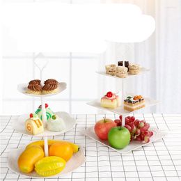 Plates 3 Tier Cake Stand Style European Wedding Party Multi Layer Plastic Three-tier Fruit Tray Snack Candy Kitchen Tools