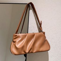 Evening Bags Solid Colour Underarm Bag 2023 High-quality PU Leather Women&#39;s Designer Handbag Female Brand Shoulder Travel Hand