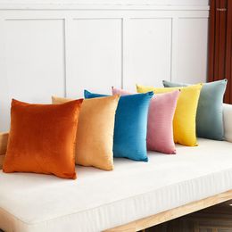 Travesseiro de 45x45cm de cor de veludo de cor sólida capa de doce para sofá o escritório do escritório decorativo presente