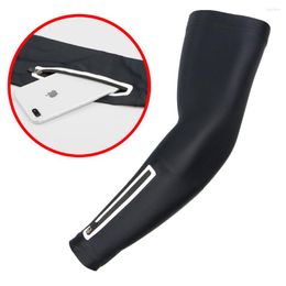 Knee Pads Sports Multifunctional Sunscreen Sleeves Riding Mobile Phone Arm Cover Guard Seamless Zipper Pocket Bicycle Sleeve