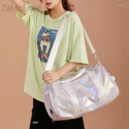 Duffel Bags Gradient Color Travel Bag Women's Short-distance Waterproof Folding Luggage Portable Shoulder Fitness