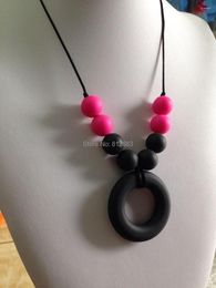 Pendant Necklaces Silicone Teething Necklace - Nursing Style On Breakaway Clasp Food Grade Chewable Jewellery