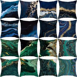 Pillow Geometry Ink Cover 45x45 Polyester Pillowcase Decorative Sofa S Pillowcover Home Decor Black Green Cases