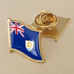 Anguilla National Flag Crystal Resin Badge Brooch Flag Badges of the World